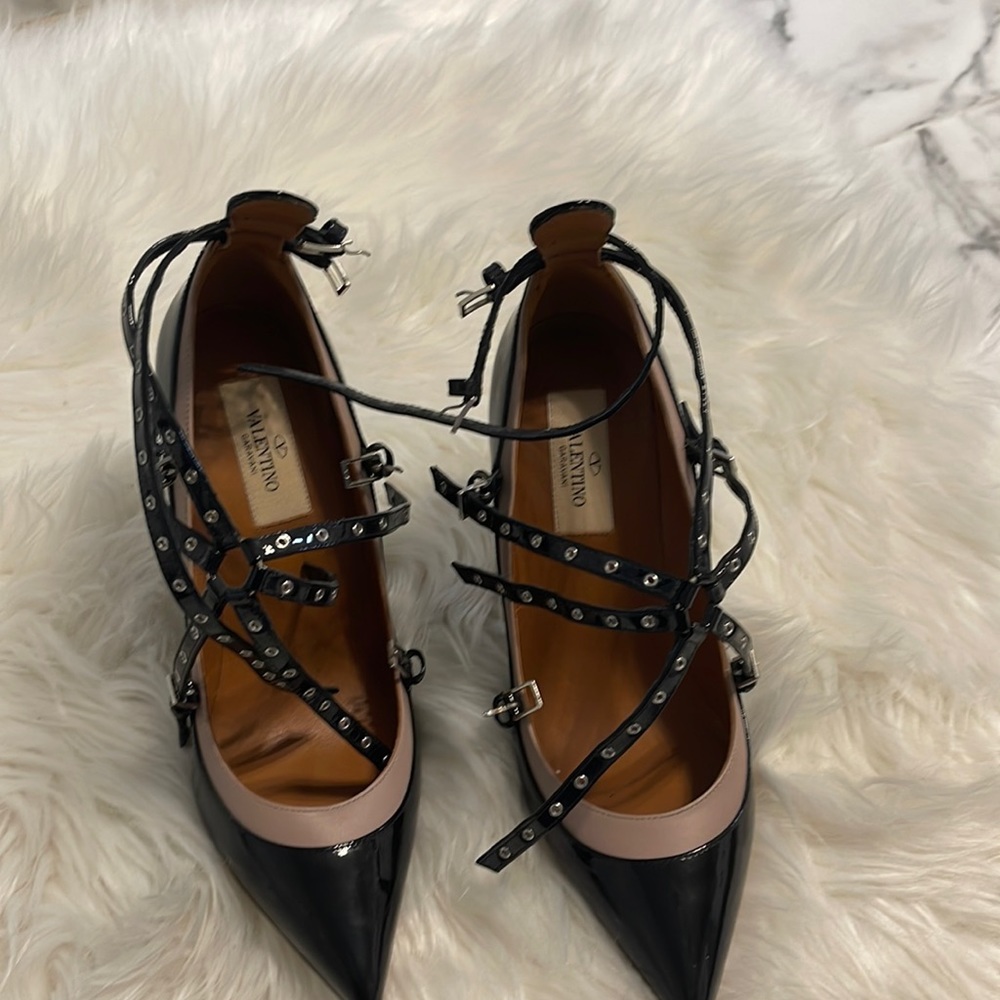 Valentino Black Patent Leather Shoes Size 37